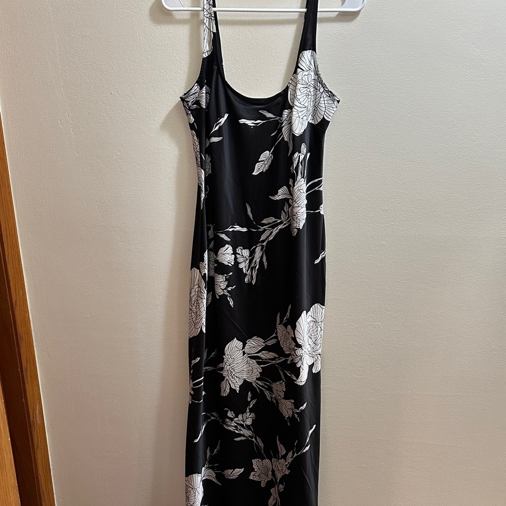 Black and White Floral Maxi Dress